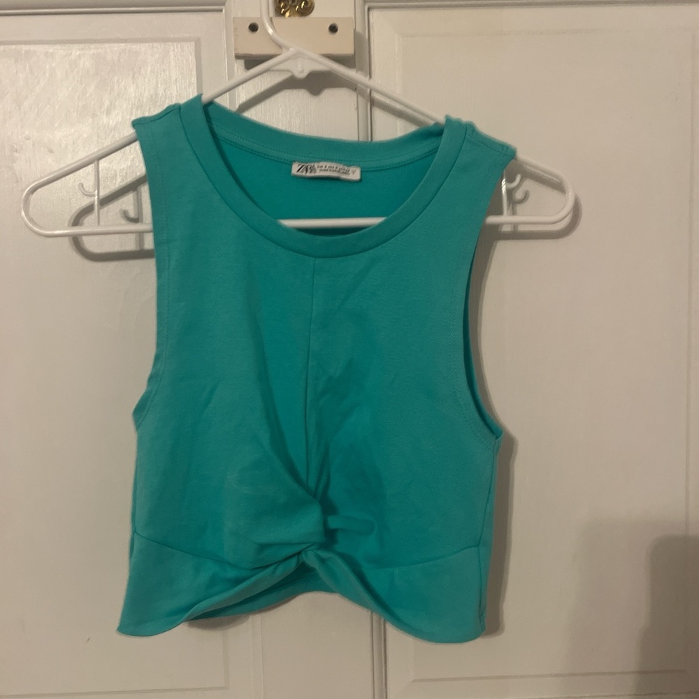 Teal Zara crop top